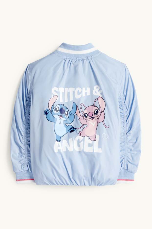 Enfants filles - Lilo & Stitch - bomber - rembourré - déperlant - bleu clair