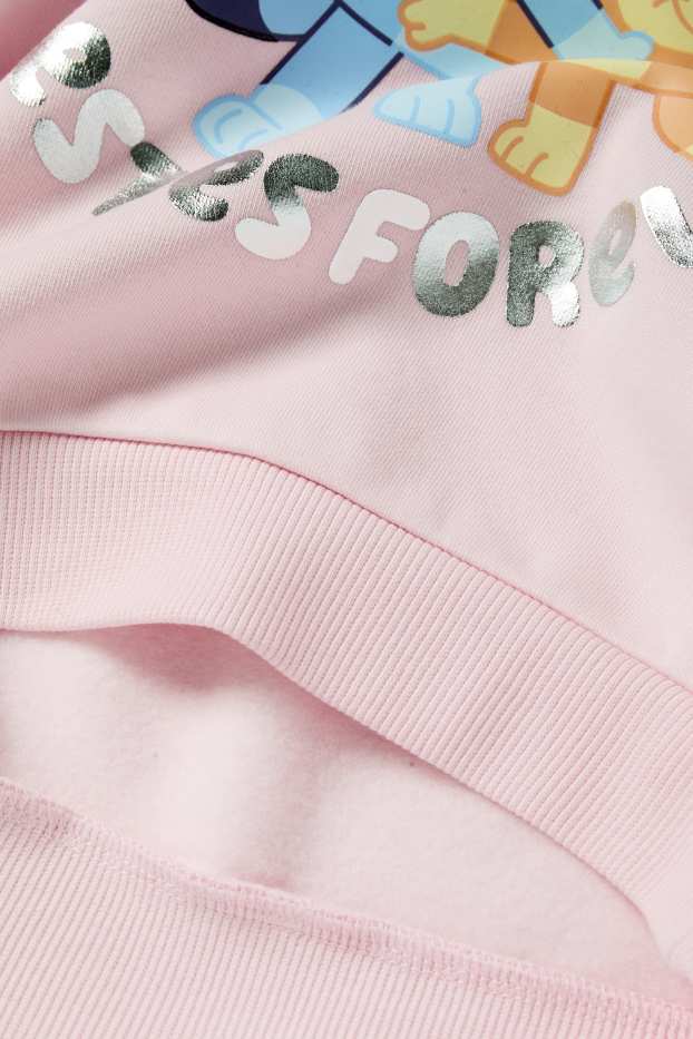 Enfants filles - Bluey - sweat - effet brillant - rose