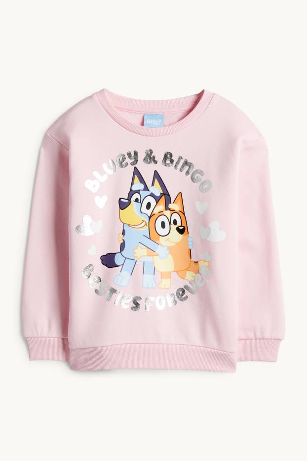 Enfants filles - Bluey - sweat - effet brillant - rose