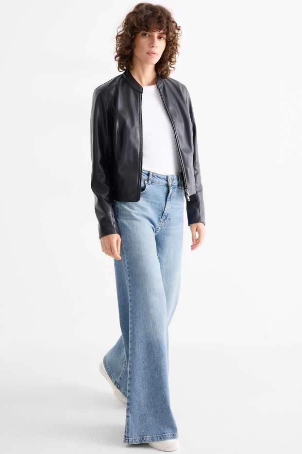 Women - Flared jeans - high waist - blue denim