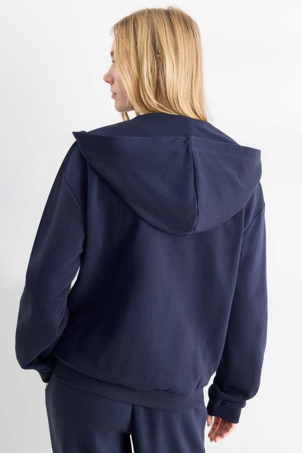 Donna - Felpa con zip e cappuccio - blu scuro
