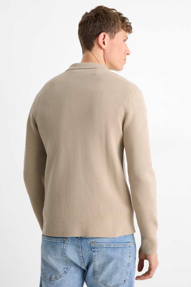 Heren - Gebreid vest - licht beige