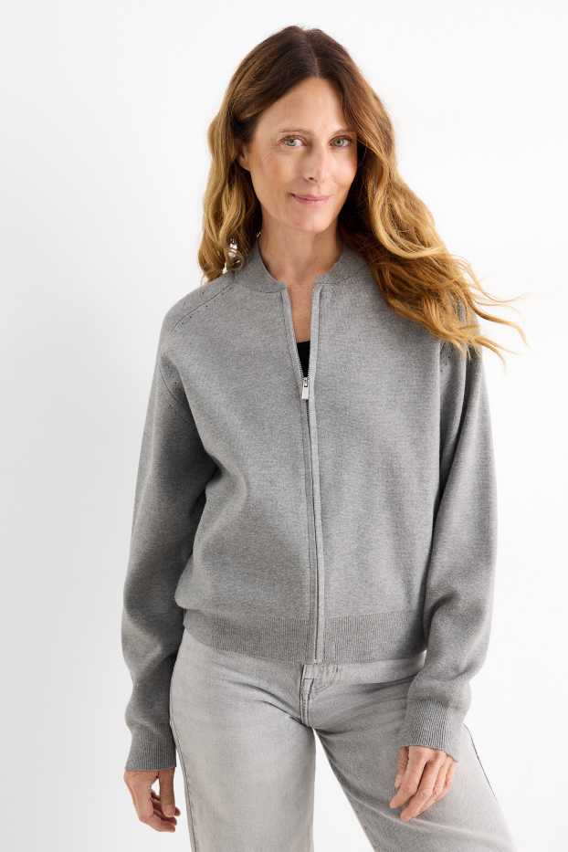 Dames - Vest - licht grijs-mix