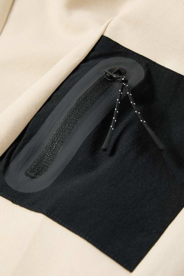 Heren - Sweatvest met capuchon - licht beige