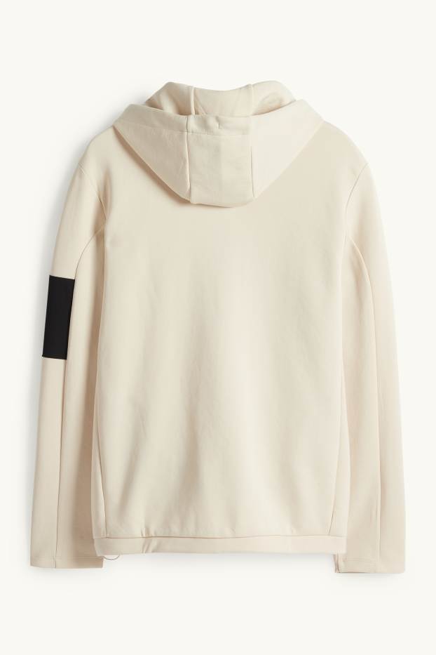 Heren - Sweatvest met capuchon - licht beige