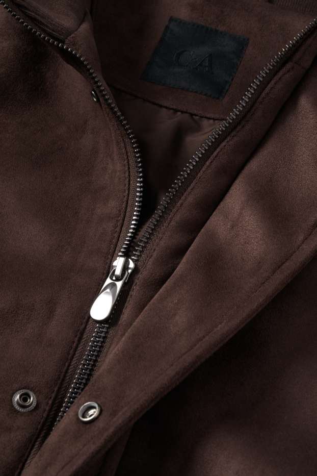 Herren - Jacke - Velourslederimitat - dunkelbraun