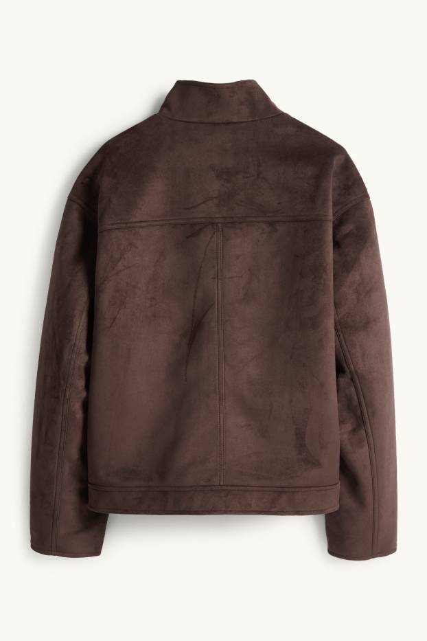 Herren - Jacke - Velourslederimitat - dunkelbraun