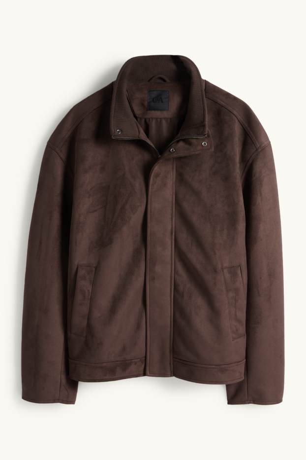 Herren - Jacke - Velourslederimitat - dunkelbraun