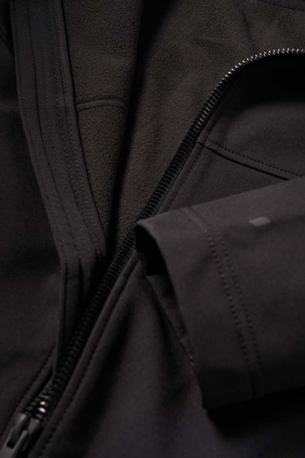 Hommes - Veste à coquille souple avec capuche - déperlante - noir