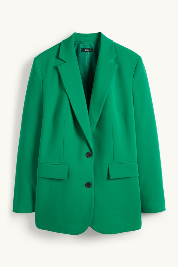 Femmes - Blazer long - relaxed fit - vert