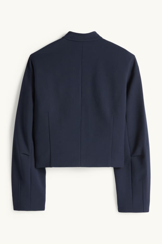 Femei - Blazer crop supradimensionat - albastru închis