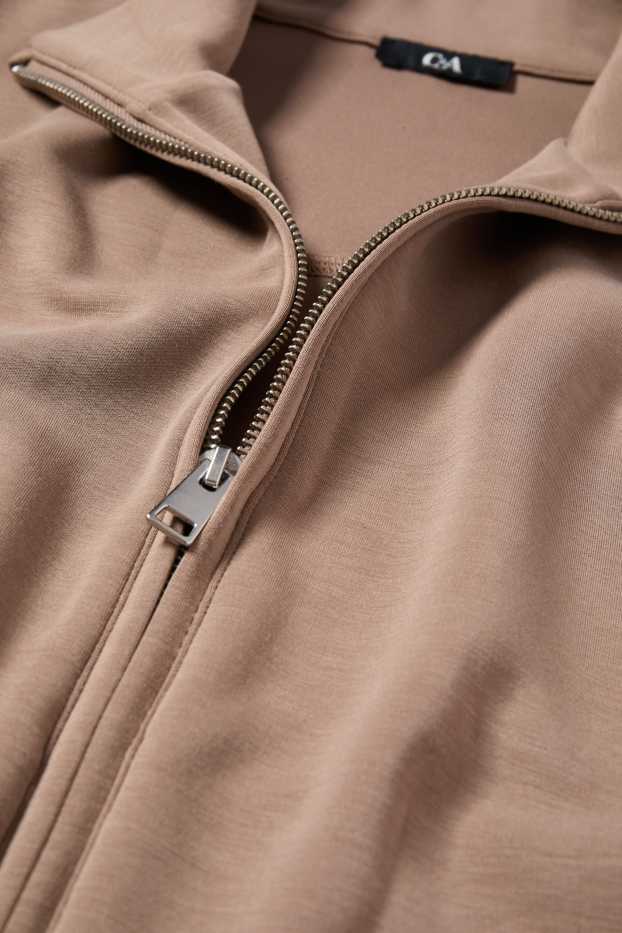 Dames - Sweatvest - lichtbruin