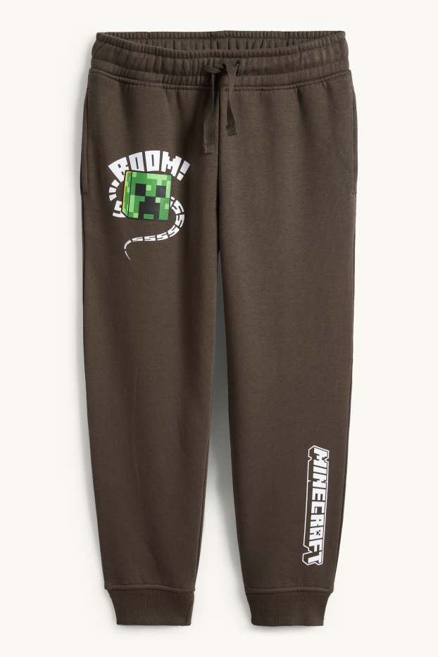 Děti - chlapci - Minecraft - teplákové kalhoty - khaki