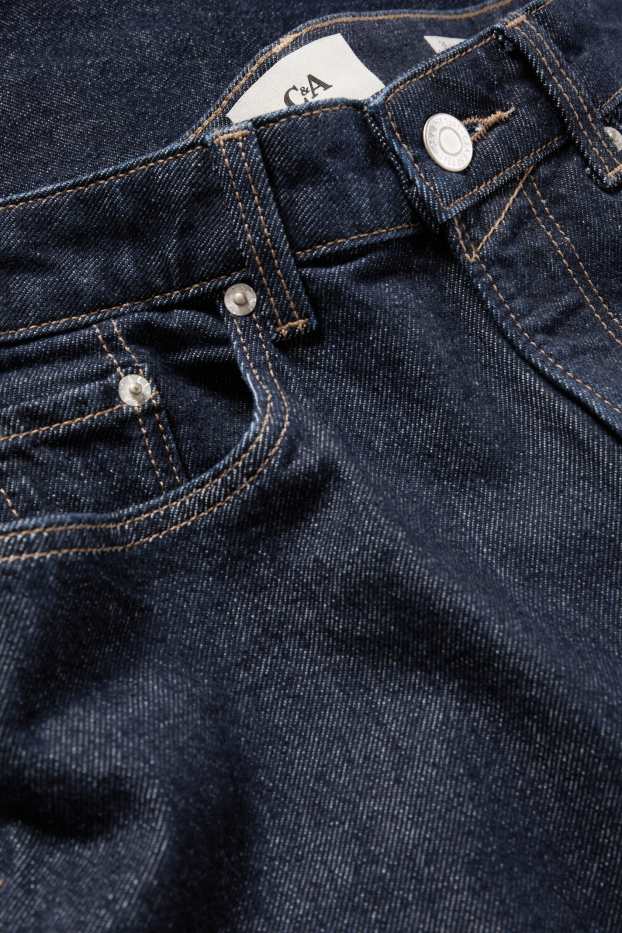 Femei - Barrel jeans - talie înaltă - denim-albastru închis