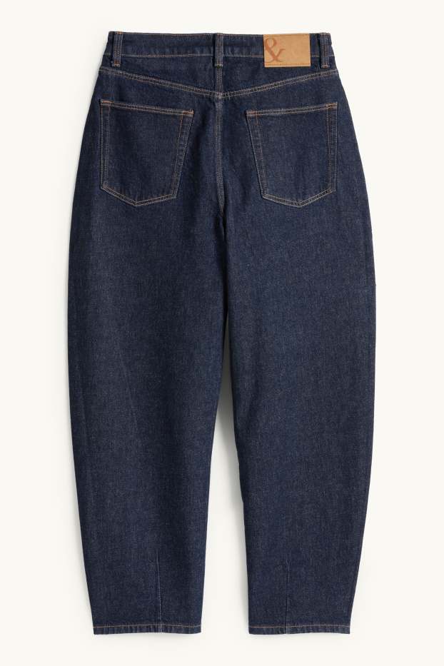 Femei - Barrel jeans - talie înaltă - denim-albastru închis