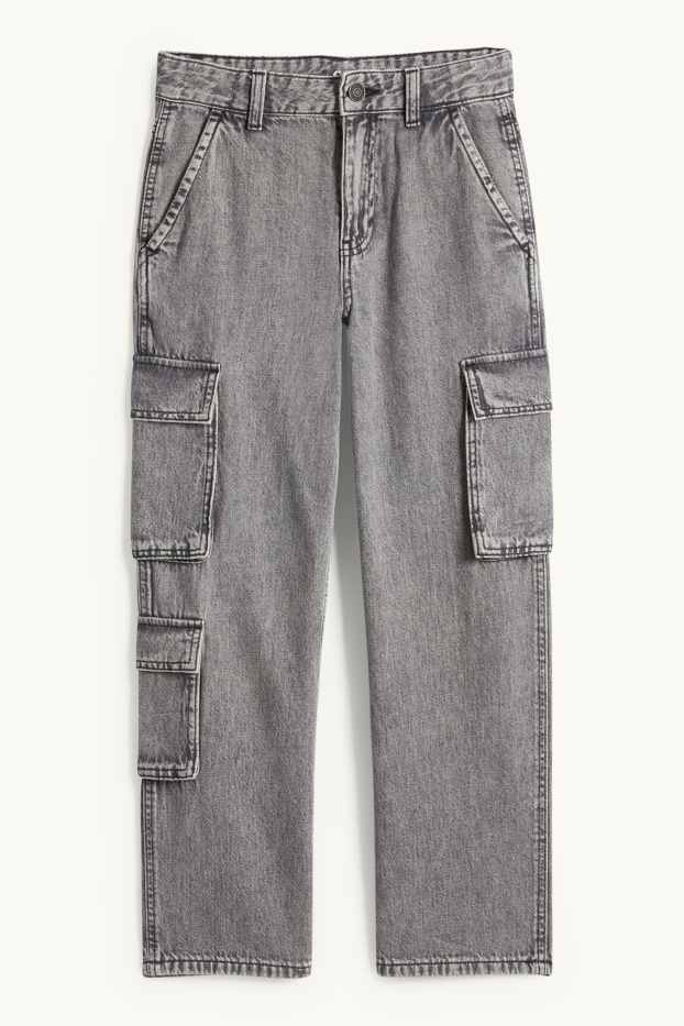 Copii - Băieți - Cargo jeans - denim-gri