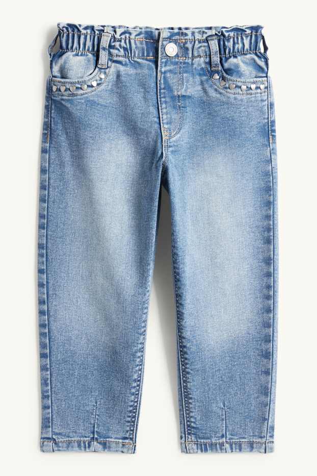Děti - dívky - Srdíčka - relaxed jeans - džíny - modré