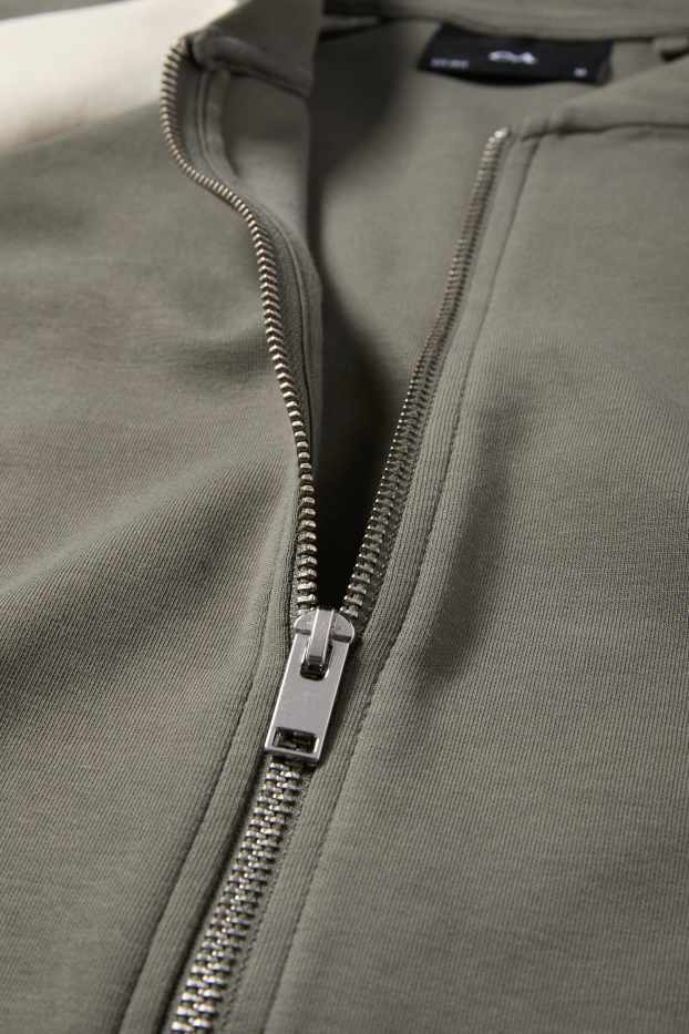 Pánské - Tepláková bunda - tmavozelená