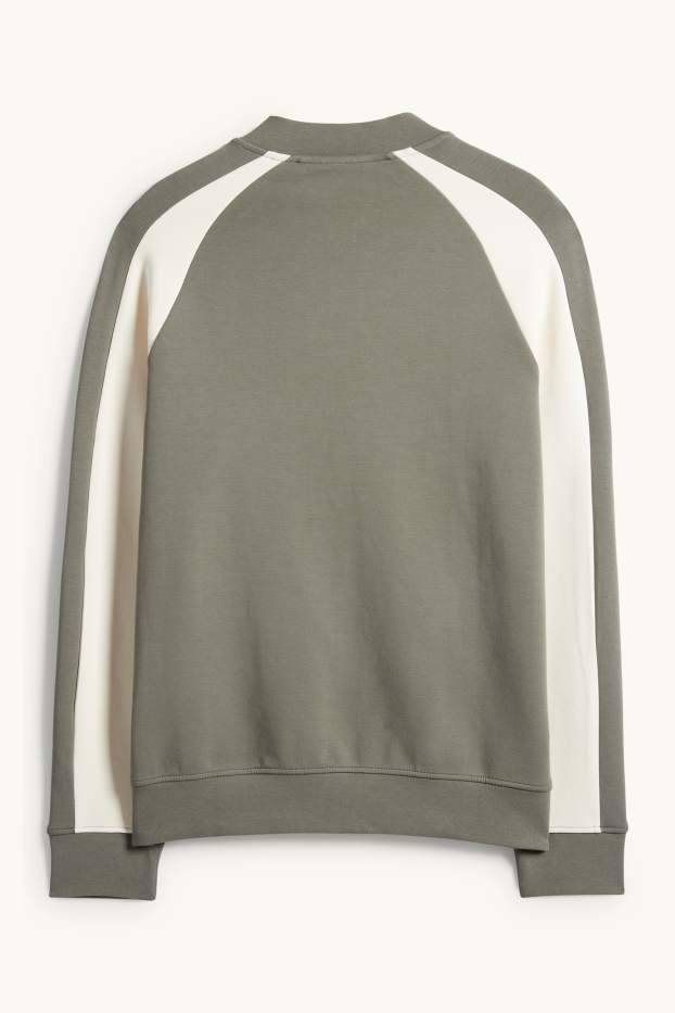 Pánské - Tepláková bunda - tmavozelená