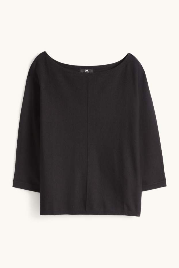 Damen - Feinstrick-Pullover - schwarz