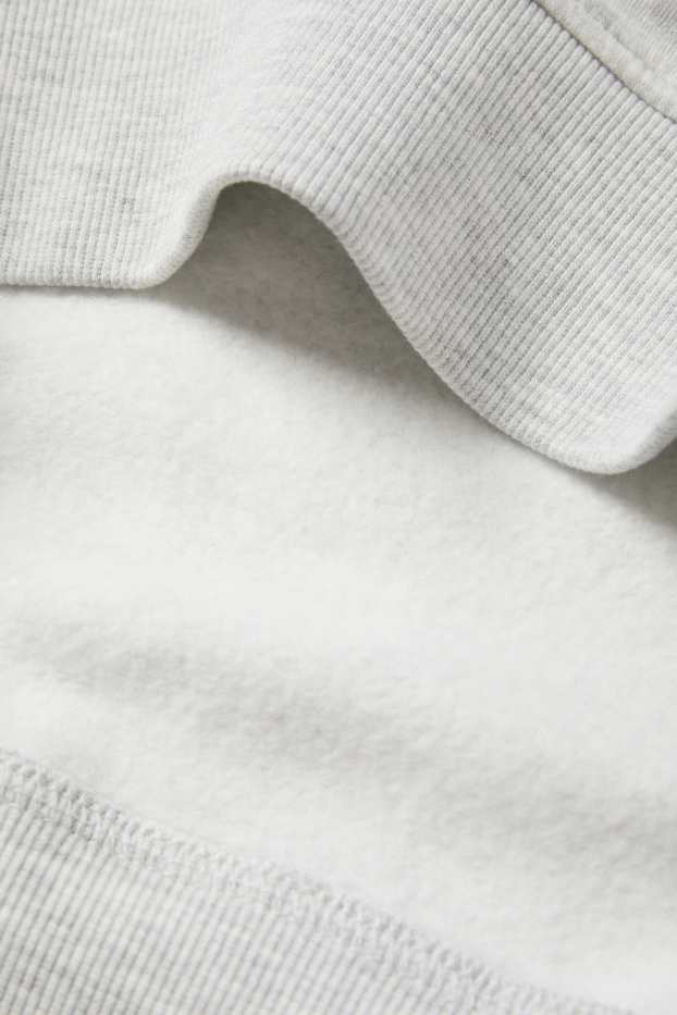 Pánské - Oversized mikina - světle šedá-žíhaná