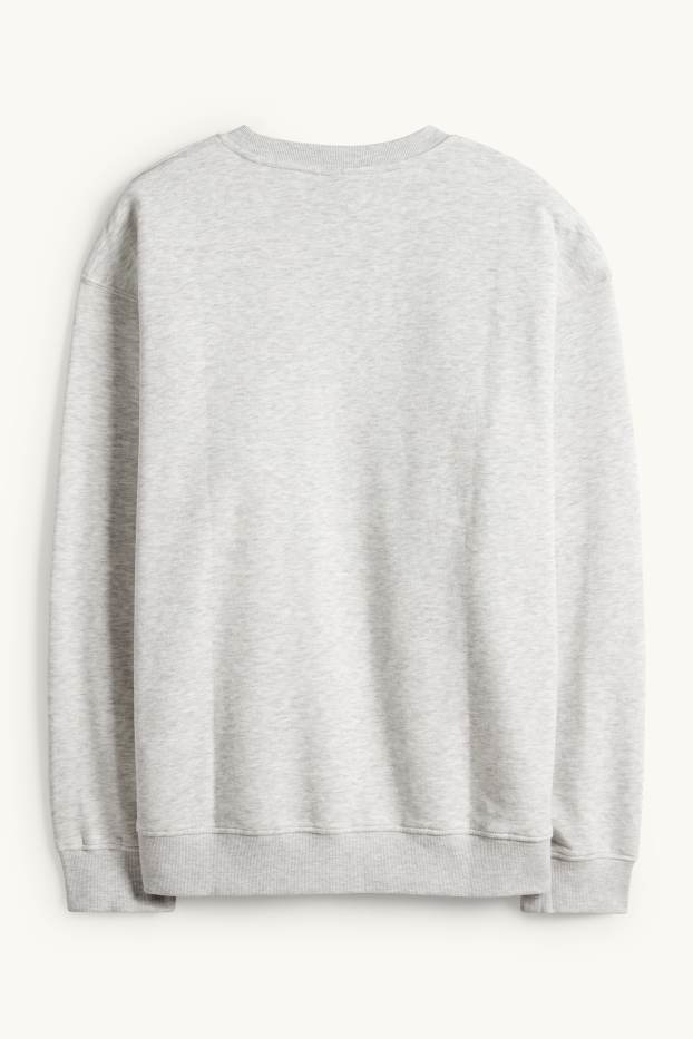 Pánské - Oversized mikina - světle šedá-žíhaná