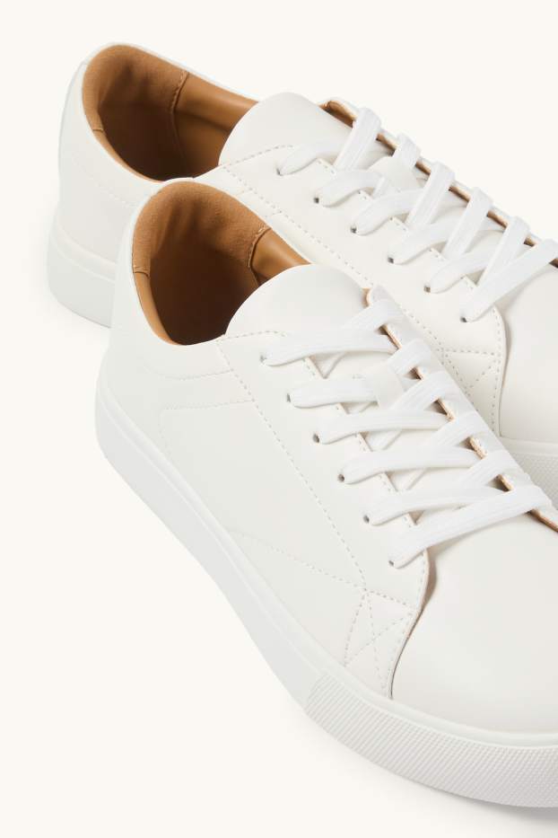 Men - Trainers - faux leather - cremewhite