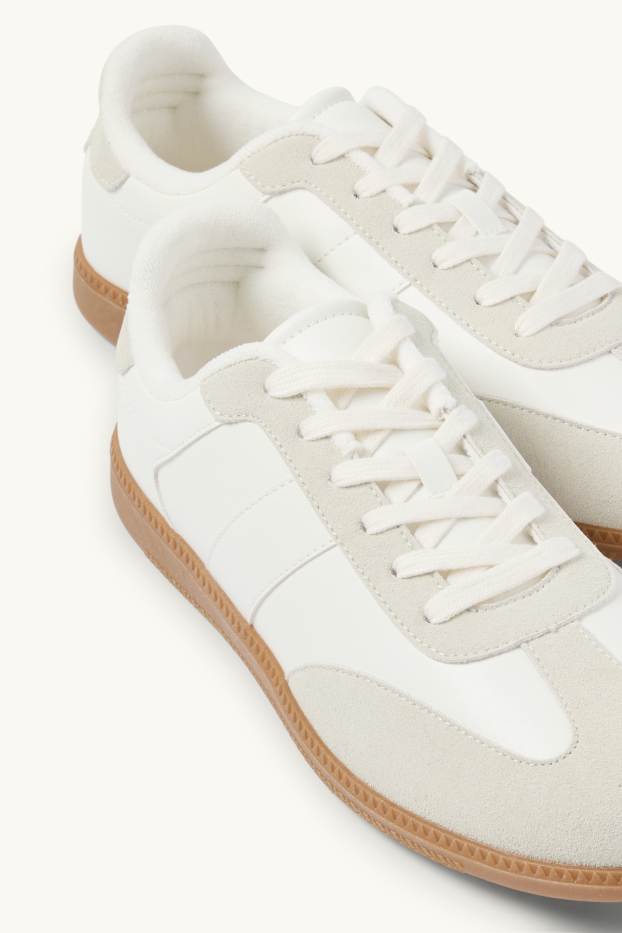 Men - Trainers - faux leather - cremewhite