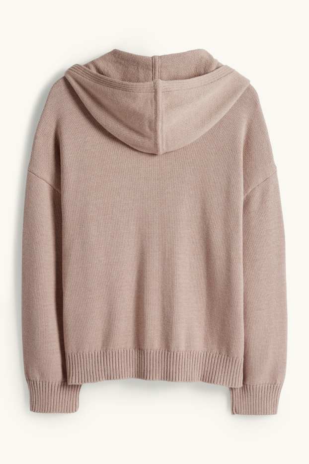 Women - Hooded jumper - beige