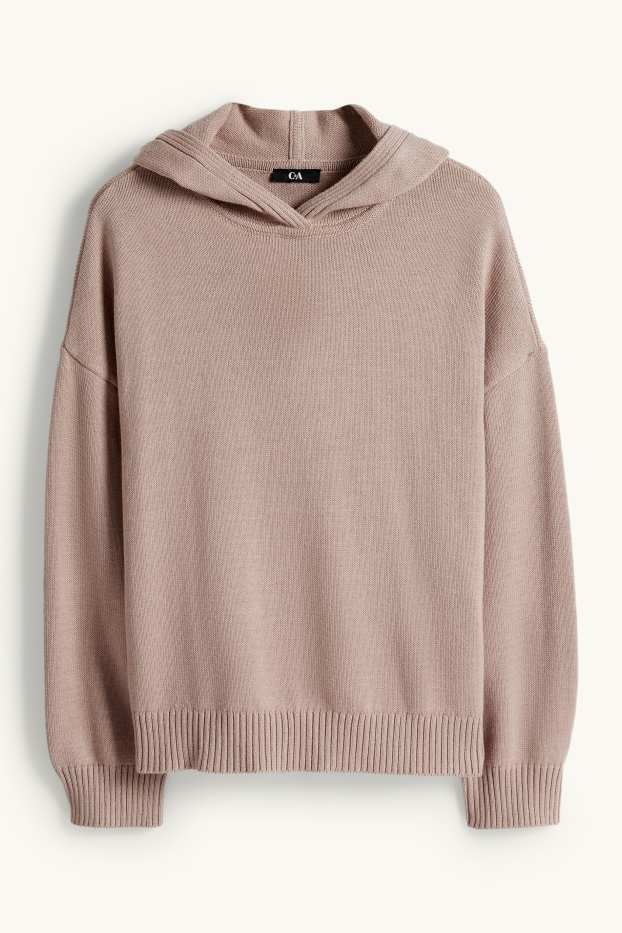Women - Hooded jumper - beige