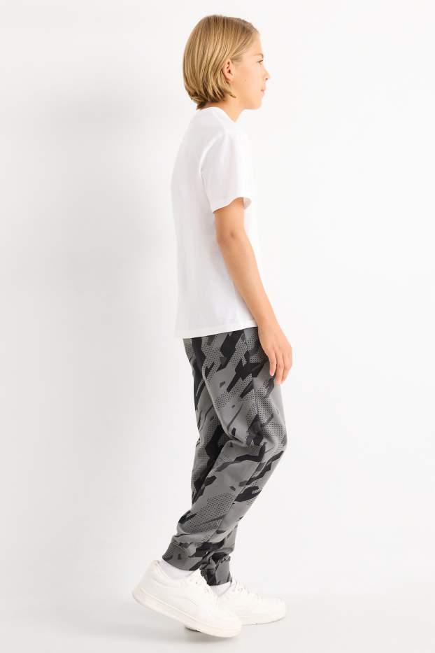 Enfants garçons - Pantalon de jogging - à motif - gris / noir