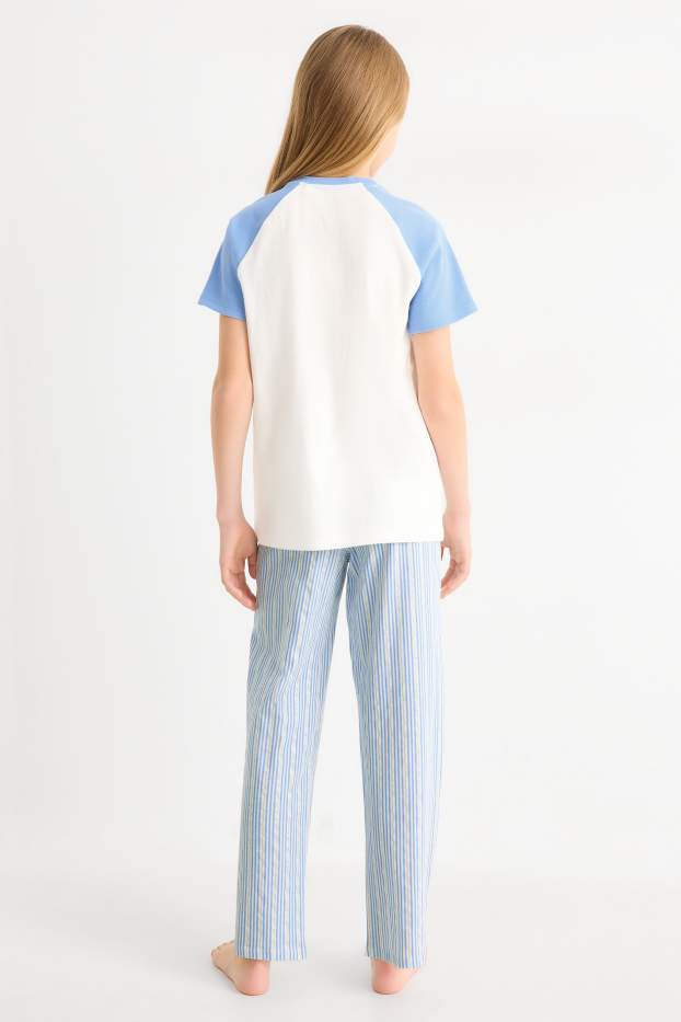 Děti - dívky - Nashville - pyžamo - 2dílné - bílá / světle modrá