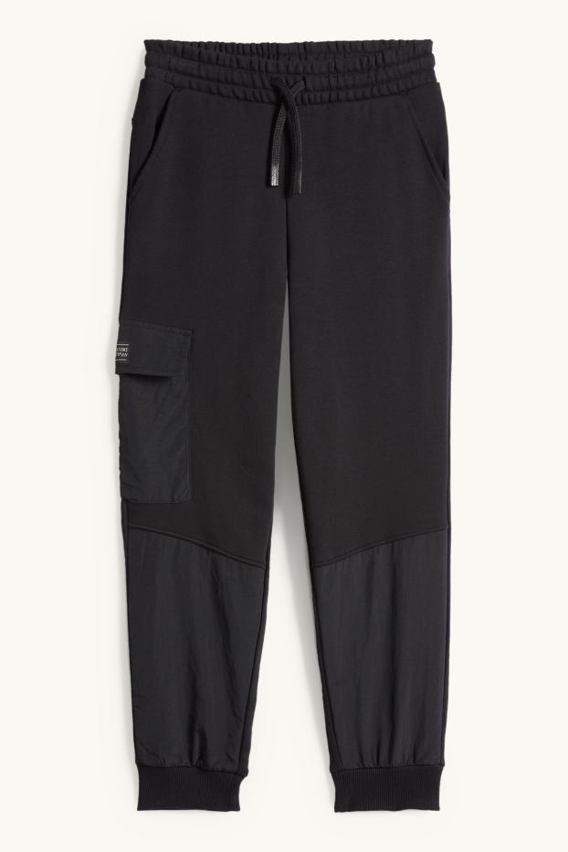 Enfants garçons - Pantalon de jogging cargo - noir