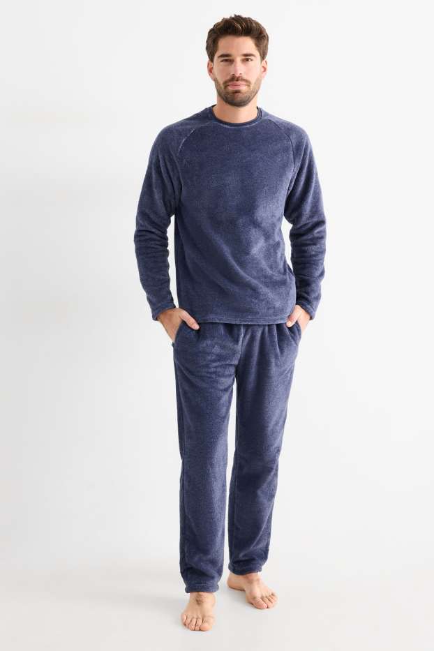 Herren - Winterpyjama - dunkelblau