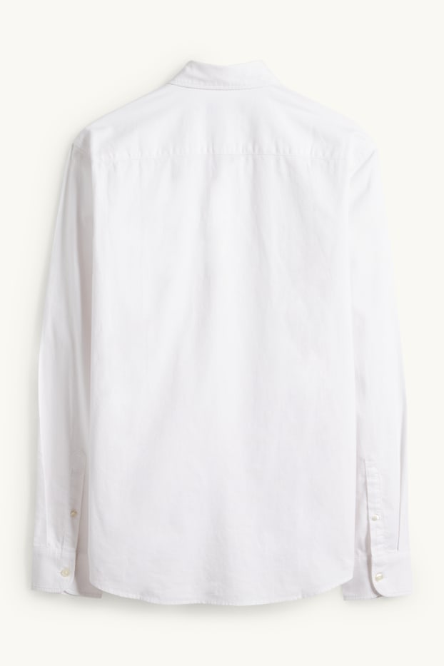 Pánské - Košile - regular fit - button-down - krémově bílá