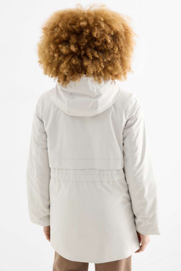 Femmes - Veste à capuche - doublée - déperlante - blanc pur