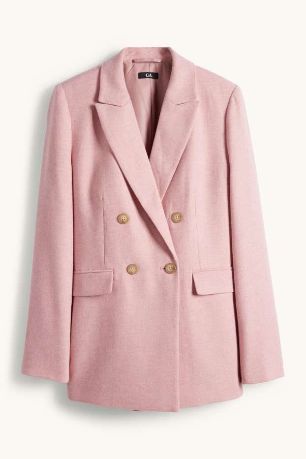 Dames - Business-blazer, deels van wol - regular fit - roze