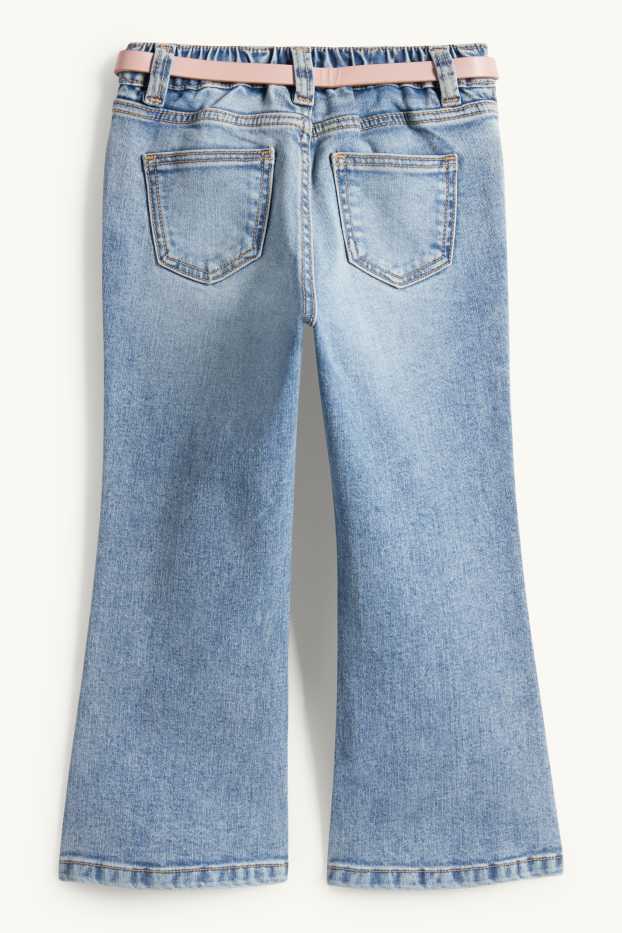Enfants filles - Flared jean avec ceinture - LYCRA® - jean bleu clair