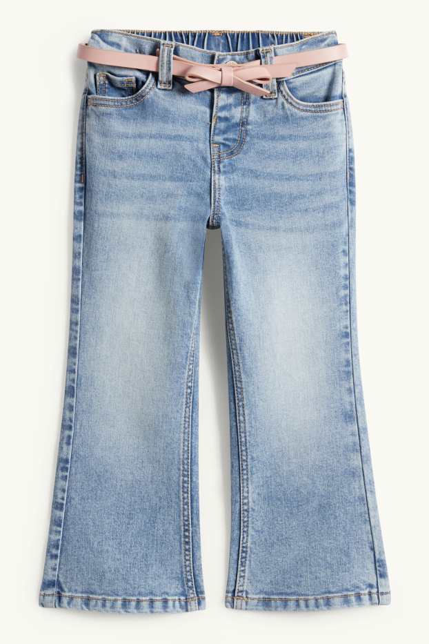 Enfants filles - Flared jean avec ceinture - LYCRA® - jean bleu clair
