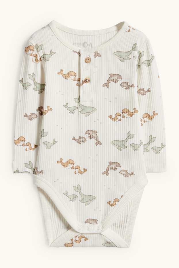 Unisex - Sea creatures - baby bodysuit - ribbed - cremewhite