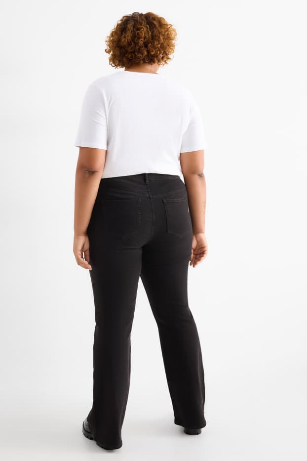 Donna - Jeans svasati - vita alta - nero