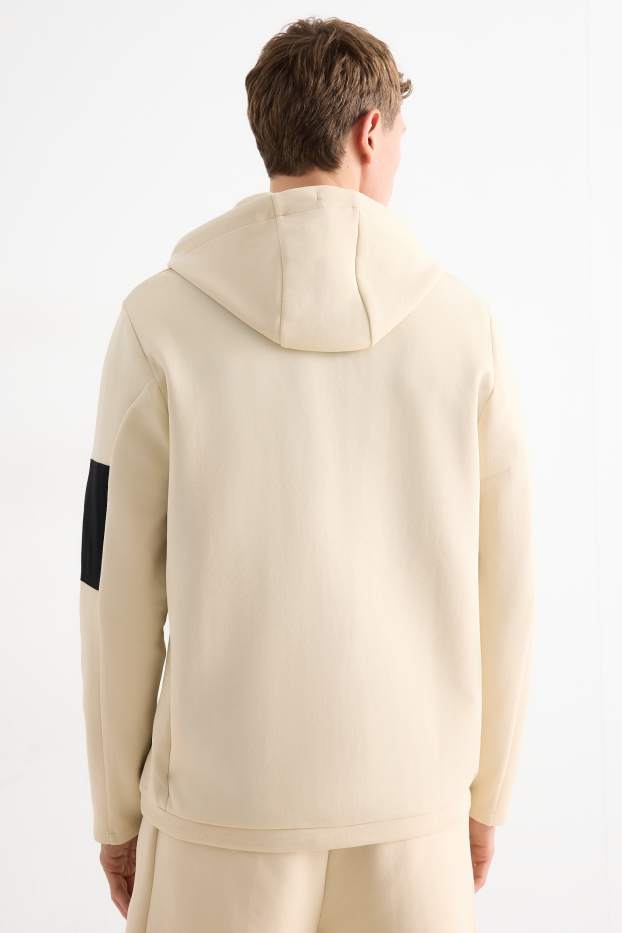 Heren - Sweatvest met capuchon - licht beige