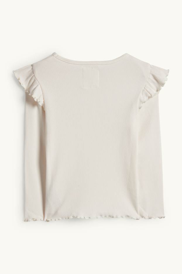 Enfants filles - Pat' Patrouille - Stella - haut à manches longues - finition côtelée - finition brillante - blanc crème