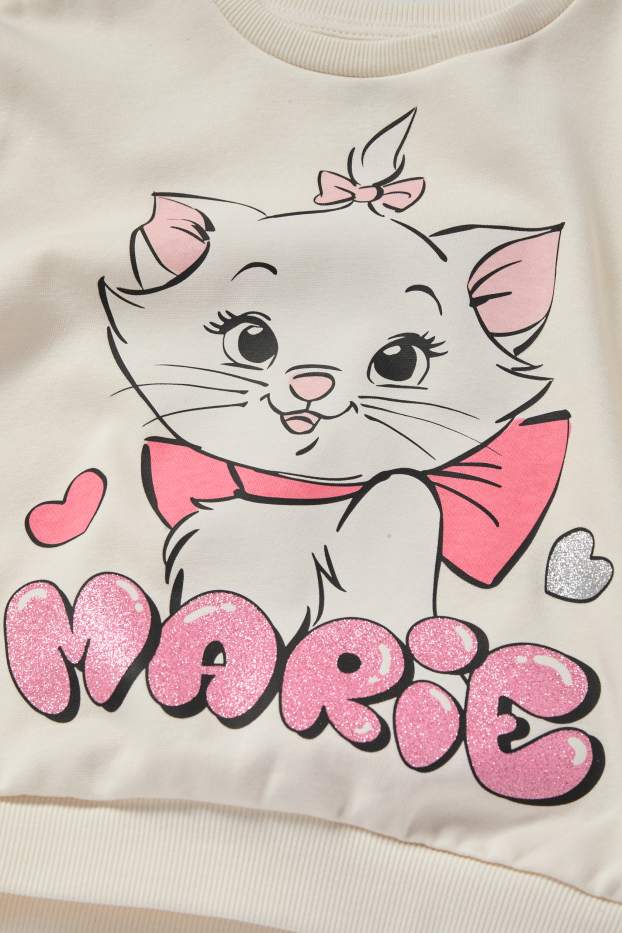 Kinderen: meisjes - Aristocats - sweatshirt - glanseffect - crème wit