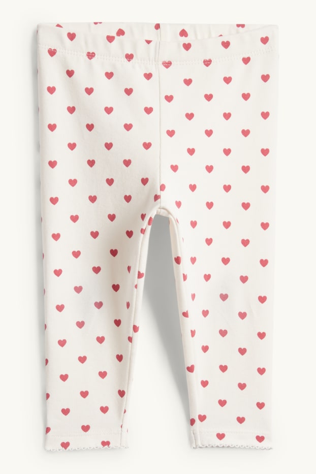 Bebeluși - fete - Inimioare - compleu bebeluși - 2 piese - roz închis