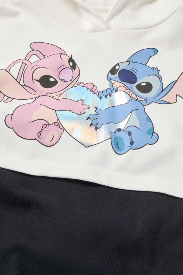 Bambine - Lilo & Stitch - set - felpa e vestito - 2 pezzi - bianco crema