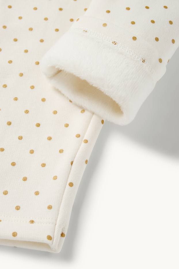 Baby Girls - Baby thermal leggings - plush-lined - polka dot - cremewhite