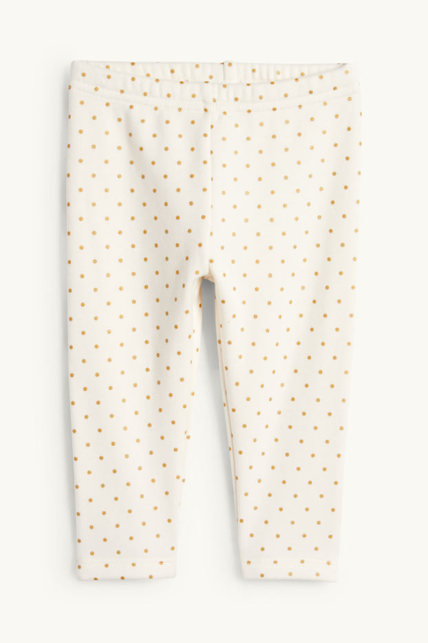 Baby Girls - Baby thermal leggings - plush-lined - polka dot - cremewhite