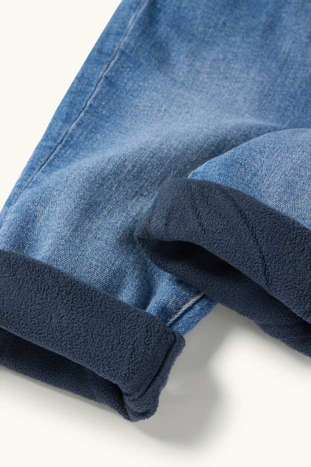 Baby: meisjes - Babyspijkerbroek - thermojeans - jeansblauw