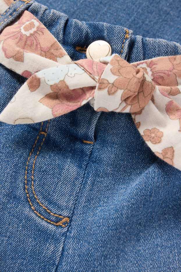 Baby: meisjes - Babyspijkerbroek - thermojeans - jeansblauw